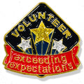 1 INCH HEIGHT VOLUNTEER EXCEEDING EXPECTATIONS LAPEL PIN