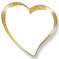 1 INCH MODERN SPARKLED WHITE ENAMELED HEART WITH GOLD BORDER LAPEL PIN