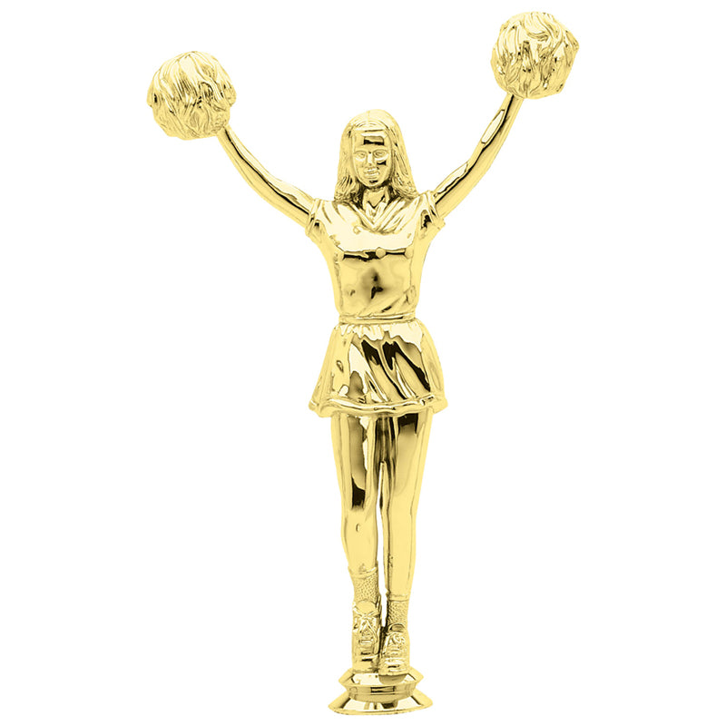 10-1/2 GOLD PLASTIC CHEERLEADER TROPHY FIGURE