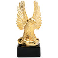 10-1/2 INCH BRIGHT GOLD RESIN AMERICAN EAGLE TROPHY ON BLACK BASE