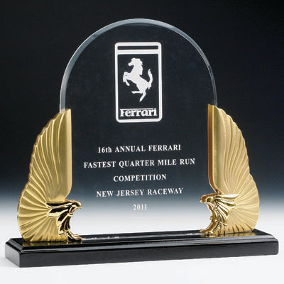 10-1/2 X 11 INCH GOLD EAGLE AWARD WITH ACRYLIC ARCH