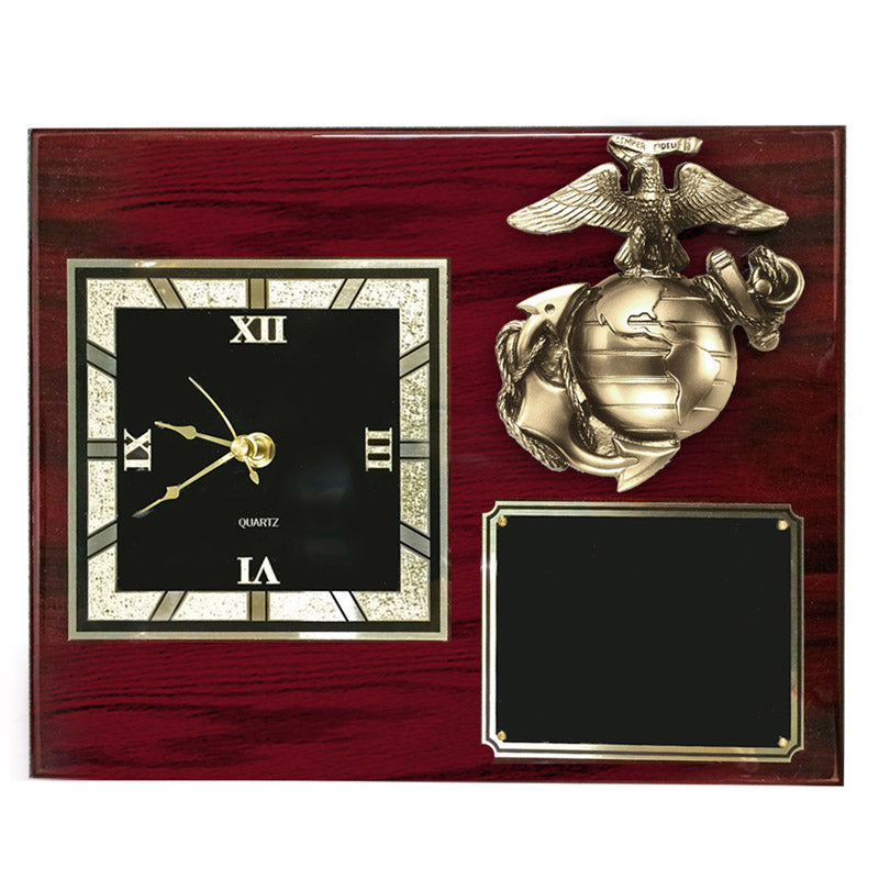10-1/2 X 13 INCH MARINE CORPS CLOCK PLAQUE