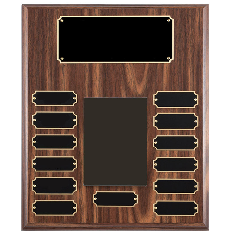 10-1/2 INCH x 13 INCH WALNUT FINISH PHOTO BOARD PLAQUE