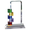 10-1/2 INCHMULTI-COLOR GLASS STACKED BLOCKS AWARD