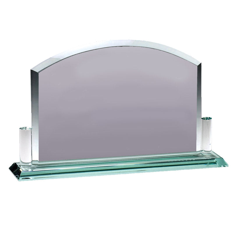 10-1/2 INCH x 6-1/2 INCH x 3/8 INCH JADE GLASS BILLBOARD AWARD BEVELED EDGE