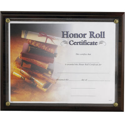 10-1/2 X 13 INCH WALNUT FINISH PLAQUE BOARD HOLDS 8-1/2 X 11 CERTIFICATE