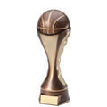 10-1/4 INCH BASKETBALL TROPHY SCULPTED HEAVY WEIGHTED ANTIQUE TWO-TONE GOLD FINISH
