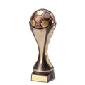 10-1/4 INCH SOCCER BALL SCULPTED HEAVY WEIGHTED PLASTIC TROPHY ANTIQUE GOLD