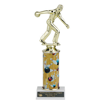 10, 11, 12 INCH ONE COLUMN SPORTS TROPHY TAKES FIGURE – Graduation Inc.