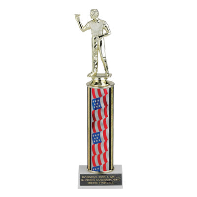 10, 11, 12 INCH ONE COLUMN STARS AND STRIPES TROPHY TAKES FIGURE