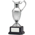 10 INCH NICKEL PLATED POLISHED SILVER CLARET JUG CUP ON BLACK BASE