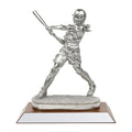 10 INCH SILVER ELECTROPLATED FEMALE SOFTBALL PLAYER TROPHY