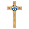 10 INCH WOOD CROSS WITH 2 INCH MEDALLION HOLDER