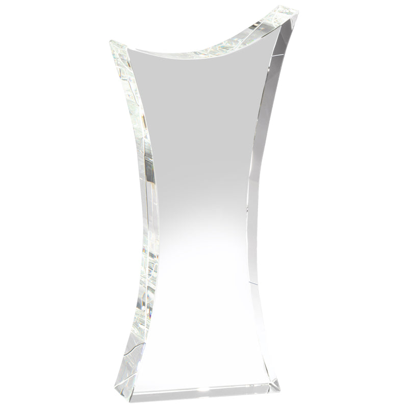 10 x 4-1/2 INCH OPTICAL CRYSTAL ANGLED SHAPE TOWER AWARD