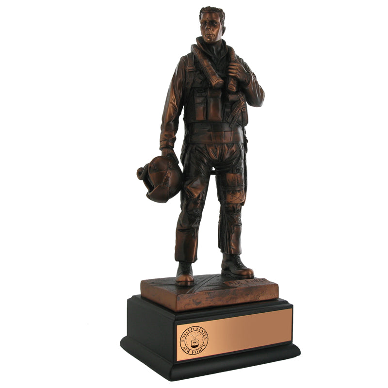11-1/2 INCH AIR FORCE FIGHTER PILOT TROPHY, ELECTROPLATER IN BRONZE