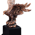 11-1/2 INCH BRONZE ELECTROPLATED AMERICAN EAGLE ON BLACK BASE
