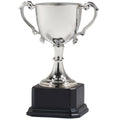 11-1/2 INCH NICKEL PLATED HIGH POLISHED FINISH LOVING CUP TROPHY