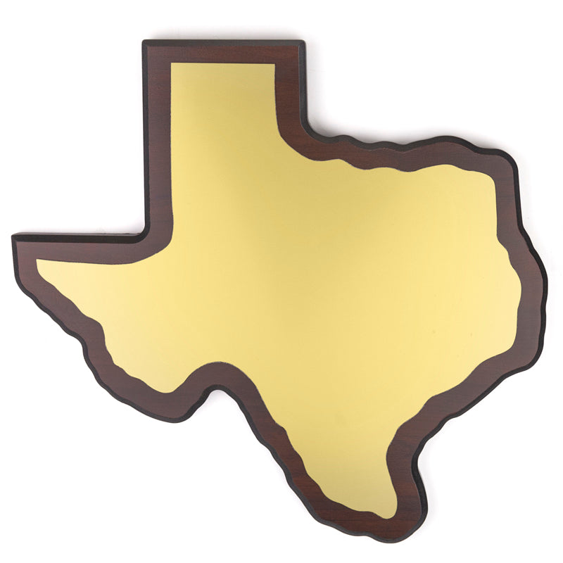 11-1/2 X 12-3/4 INCH STATE OF TEXAS WALNUT FINISH PLAQUE