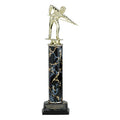 11, 12, 13 INCH ONE MARBLEIZED COLUMN TROPHY TAKES FIGURE