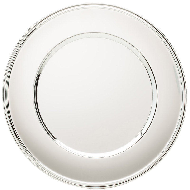 11-3/4 INCH DIAMETER CHROME PLATED ENGRAVABLE HIGH POLISHED TRAY