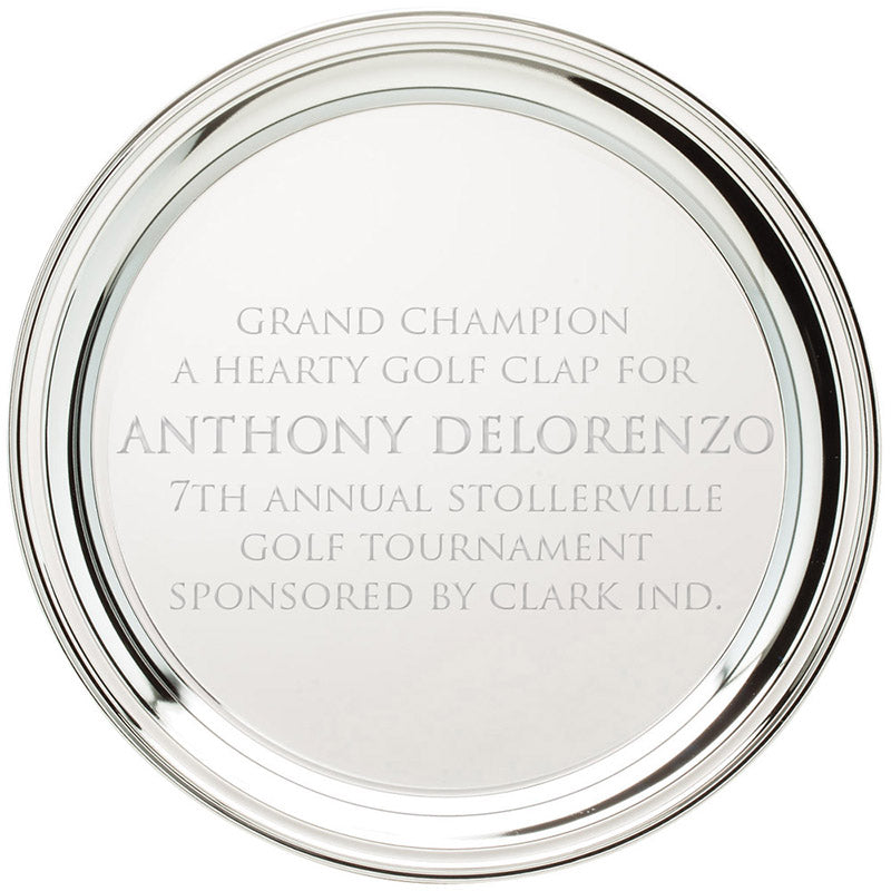 11 INCH CHROME PLATED CHIPPENDALE HIGH POLISHED PLATE