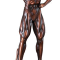 11 INCH FEMALE BODY BUILDER ANTIQUE BRONZE ELECTROPLATED TROPHY