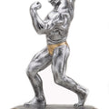 11 INCH MALE BODY BUILDER ANTIQUE SILVER FINISH TROPHY