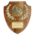 10 X 12 INCH GENUINE WALNUT DEPARTMENT OF JUSTICE SHIELD WITH 4 INCH MEDALLION