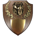 11 X 13 INCH POLICE OFFICER PLAQUE WALNUT VENEER SHIELD WITH HIGH RELIEF POLICE CASTING