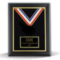 11 X 14 INCH BLACK FRAME GOLD TRIM HANGING MEDAL WITH RIBBON WALL PLAQUE