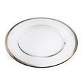 12-1/2 INCH CLEAR GLASS TRAY WITH PLATINUM BAND