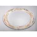 12-1/2 INCH GLASS CHARGER PLATE WITH GOLDEN LEAF WAVES RIM