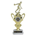 12-1/2 INCH SPORTS TROPHY WITH RISER HOLDS 2 INCH INSERT