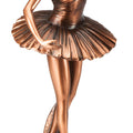 12-3/4 INCH ANTIQUE BRONZE ELECTROPLATED FEMALE BALLERINA TROPHY ON BLACK WOOD BASE