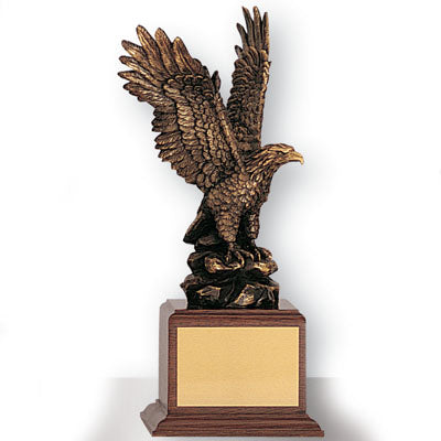 12 INCH EAGLE TROPHY, BRASS ELECTROPLATED