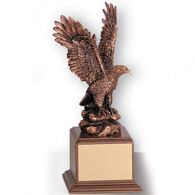 12 INCH EAGLE TROPHY, BRONZE ELECTROPLATED