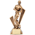 12 INCH MALE BODY BUILDER ANTIQUE GOLD FINISH TROPHY