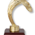 12 INCH SOARING GOLD EAGLE TROPHY, ELECTROPLATED