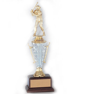 12 INCH TROPHY WITH CLEAR ACRYLIC CUP TAKES FIGURE