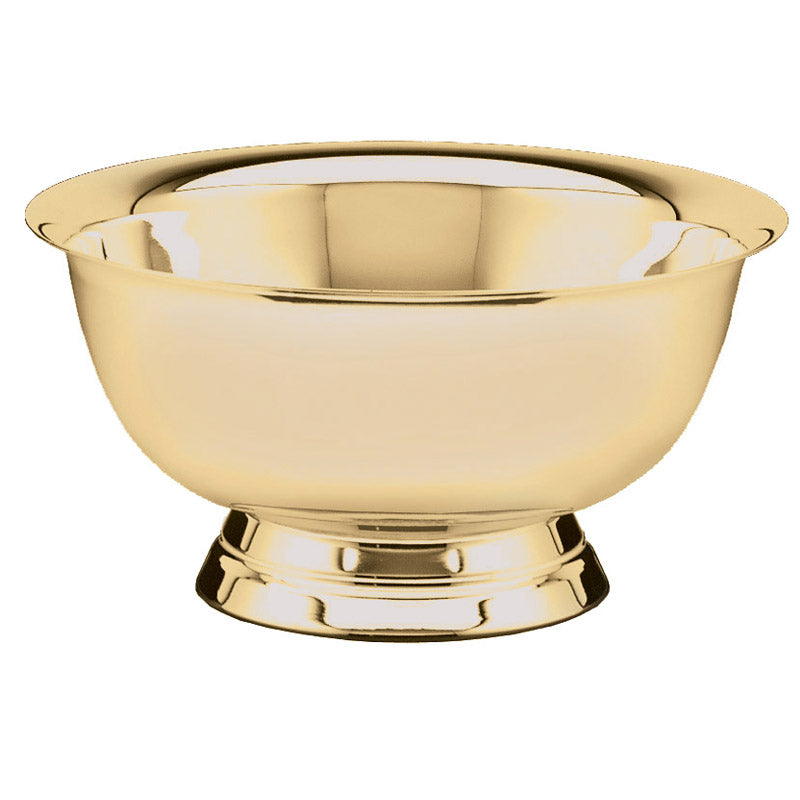 12 INCH PAUL REVERE CANDY/FRUIT GOLD BOWL, BRIGHT POLISHED