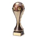 12 INCH SOCCER BALL SCULPTED HEAVY WEIGHTED PLASTIC TROPHY ANTIQUE GOLD
