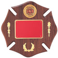 12 X 12 INCH GENUINE WALNUT MALTESE CROSS PLAQUE, TAKES 2 INCH INSERT
