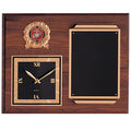 12 X 15 INCH GENUINE WALNUT PLAQUE CLOCK, TAKES 2 INCH INSERT
