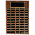12 X 15 INCH MULTIPLE PLATE WALNUT FINISH PLAQUE WITH 24 BLACK SCREENED PLATES