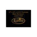 12 x 24 INCH BLACK ALUMINUM SHEET - ENGRAVES GOLD, 0.018