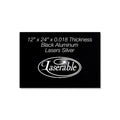 12 x 24 INCH BLACK ALUMINUM SHEET - ENGRAVES SILVER, 0.018