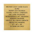 12 X 24 INCH BRUSHED GOLD PLATE ENGRAVES BLACK, .015 INCH THICK