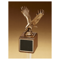 10 3/4" Fully Modeled Antique Bronze Eagle Casting on a Walnut Base with Black Laserable Engraving Plate