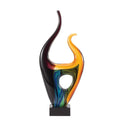 13-1/2 INCH HAND BLOWN ART GLASS SCULPTURE SWIRL PATTERN AWARD