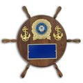 13 INCH GENUINE WALNUT COAST GUARD WHEEL SHIP PLAQUE